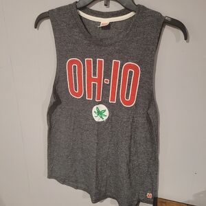 HOMAGE Charcoal Tank Top with Red Print